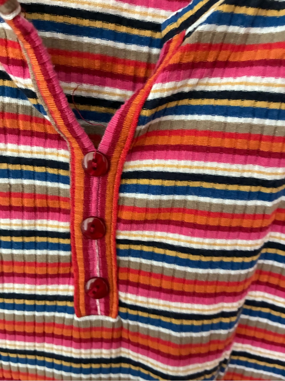 ModCloth Multi-Colored Striped Ribbed Knit Tank Top 🧡💕🧡💕🧡 - Picture 3 of 7